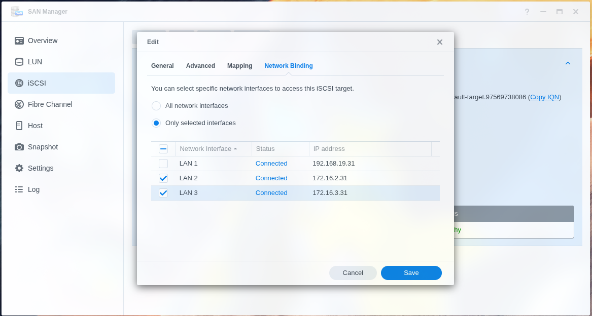 Network Binding iSCSI